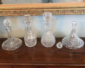 Cut Crystal Decanters Waterford etc.