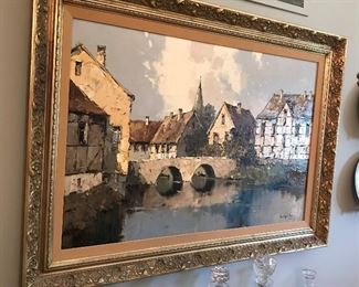 Erich Paulsen Oil on Canvas Original Oil Painting  TITLE: Village    