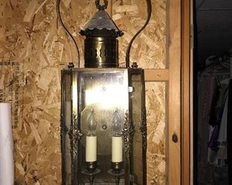 We have pair of these Brass Lamps Sconces nice and large. Can be wired into wall 