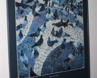 Aldo Luongo signed litho "Birds in the Plaza".