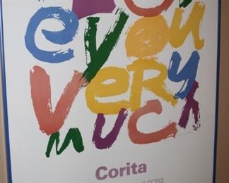 Corita framed museum art poster.