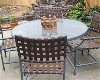 Patio set and table decoration.