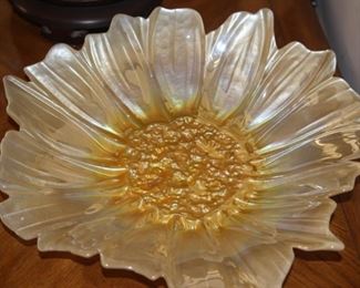 Beautiful iridescent flower shaped plate.