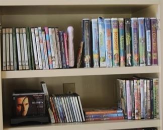Hundreds of CDs and DVDs. Disney classics VHS.