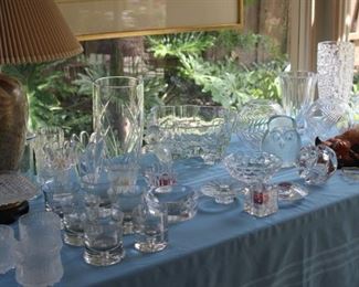 Waterford. Orrefors. Czech. Fostoria. Crystal glass.