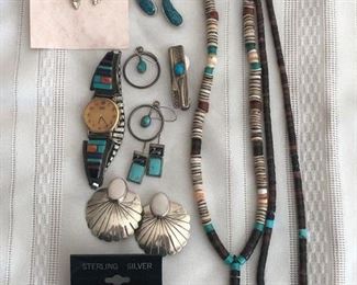 Sterling silver Navajo jewelry