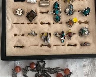 Sterling rings and necklace