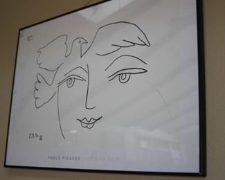 Picasso "Face With Dove" lithograph.
