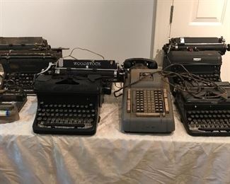 Vintage typewriters and adding machine