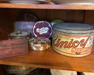 Collections of antique tins