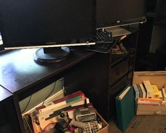 Computer monitors
Office supplies
Two desks