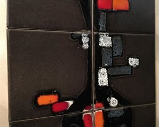 Mid century modern tile  artwork