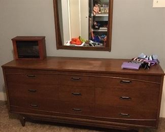Mid century modern chest of drawers with mirror 