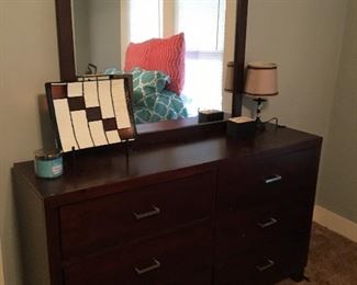 Chest of drawers with mirror