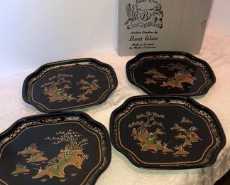 8D, Set of 4 tin new Asian trays, $12