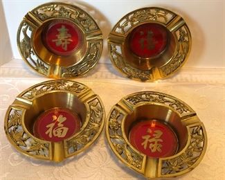27D, Set of 4 Asian brass ashtrays, $22