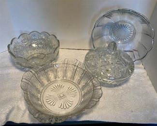 42D, Selection of glass serving dishes, $12