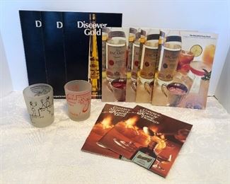 48D, set of two shot glasses and drink guides, $14