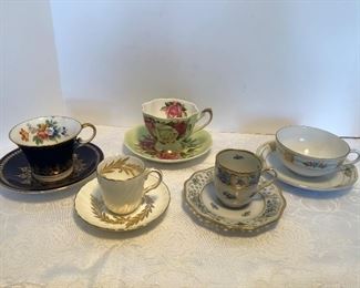 54D, five teacup/saucer sets, $25/all