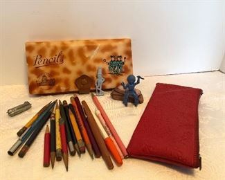 55D, Pencil bag and pencil box with all you see here, $10