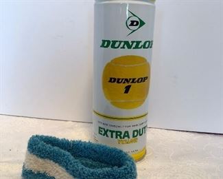68D, Dunlap tennis balls and sweatband, $8