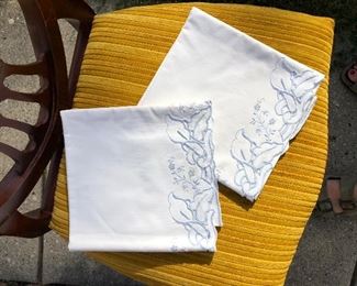 100D, Set of new embroidered pillowcases, $8