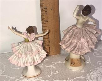 119D, Back of Pair of pink dancing ladies, damage to skirts only, $32