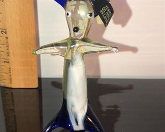 129D, Scannell blown glass Crazy Dog/Bear/Cat guy, Ireland, $18