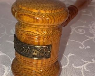 148D, Original White House Material Removed in 1950 Gavel, Please see top, there is a ding and the finish has a little crackle to it, $200