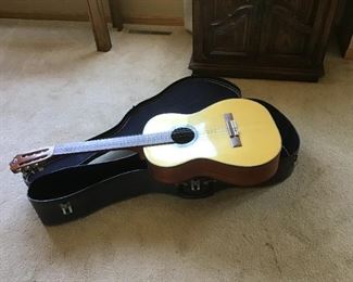 vintage guitar and case
