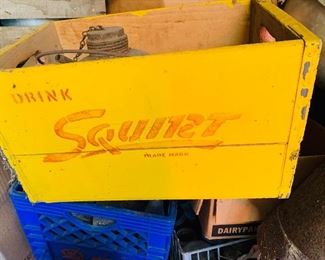 antique wooden SQUIRT soda pop crate