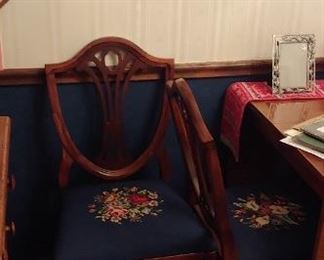 4 Needlepoint chairs