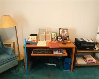 Desk and printer table, printer