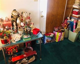 Loads of Christmas decorations, Christmas Village, Christmas dishes and platters