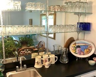Vintage glassware and bar essentials 