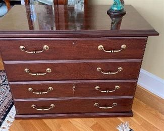 Mahogany file cabinet $195