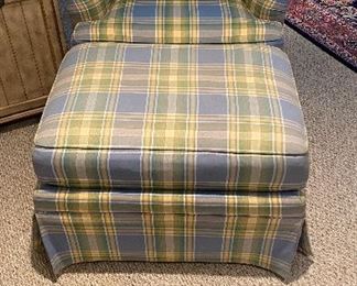 Taylor King upholstered chair & ottoman $195