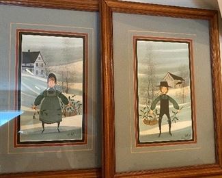 Pair P. Buckley Moss framed prints $24ea