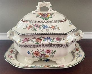 Spode "Chinese Rose" turret w/underplate $75