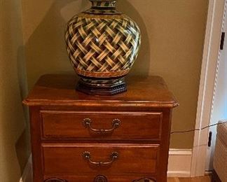 Ethan Allen end table #1  $65 & large ceramic lamp #1 $95