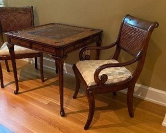 Theo. Alexander game table & 2 chairs