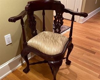 Mahogany corner chair $145