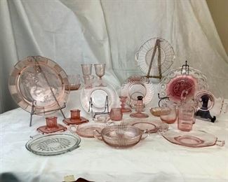 BA608 Pink Depression Glass Collection