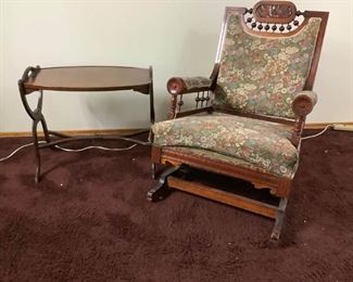 BA705 Very Old Rocking Chair and Side Table