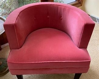 20% off of $275 Williams Sonoma pink velour tub chair - Excellent!