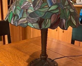 $95 Tiffany style lead glass lamp
