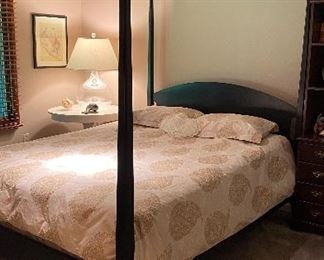 $445 Queen size black poster bed - EXCELLENT