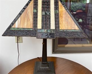 $95 Arts & Crafts style lamp - glass shade