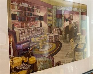 20% off of $135 ea. - Original c1940 watercolor illustrations from Armstrong Floors - Amazing detail!