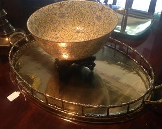 Large brass tray